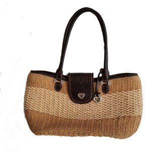 Vintage Brighton Weave Two-Toned Purse Leather Accent